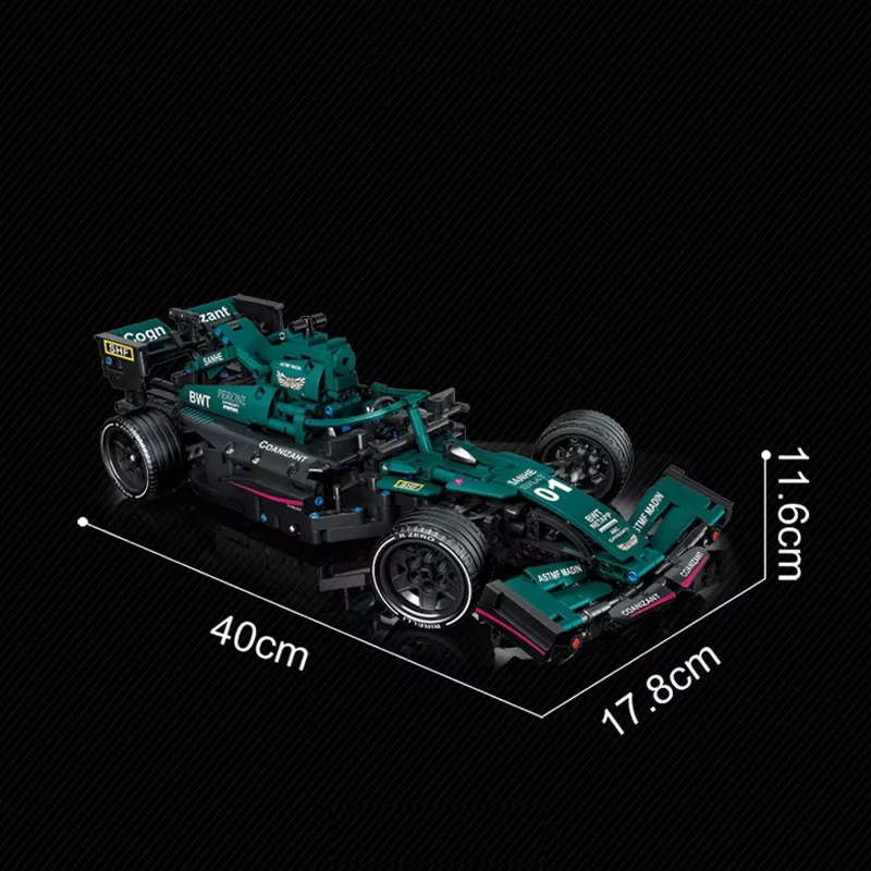 1089pcs MOC สีเขียว F1 สูตร City การวิเคราะห์ความเร็ว Racing รถบล็อกอาคารชุด-ประกอบอิฐของเล่นสําหรับของขวัญเด็ก