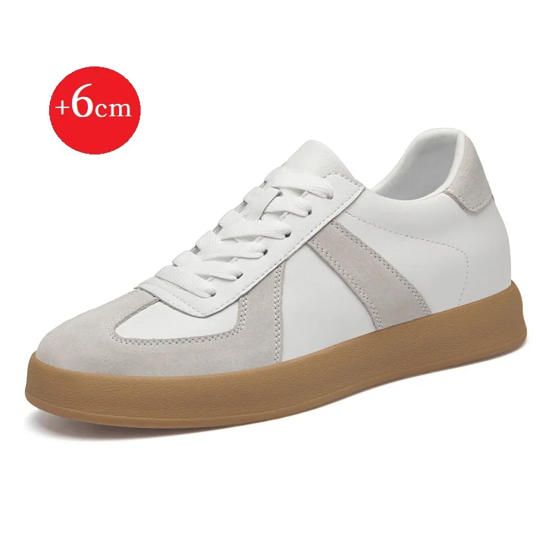 Moral Training Shoes Men's Inner Height Increasing Summer Breathable Casual Sneakers Genuine Leather Retro Versatile Forrest
