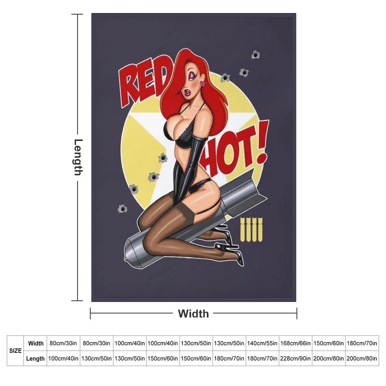 Red Hot Nose Art Jessica Rabbit 17 T Best Women 90s Retro Unique Best Hot Idea Throw Blanket
