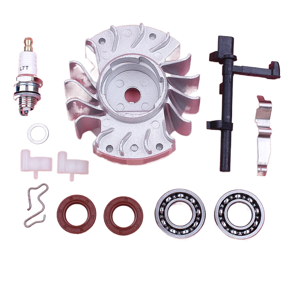 Flywheel Fly Wheel For Stihl MS180 MS170 018 017 Chainsaw Spare Part Crank Bearing Oil Seal Switch Shaft Contact Spring