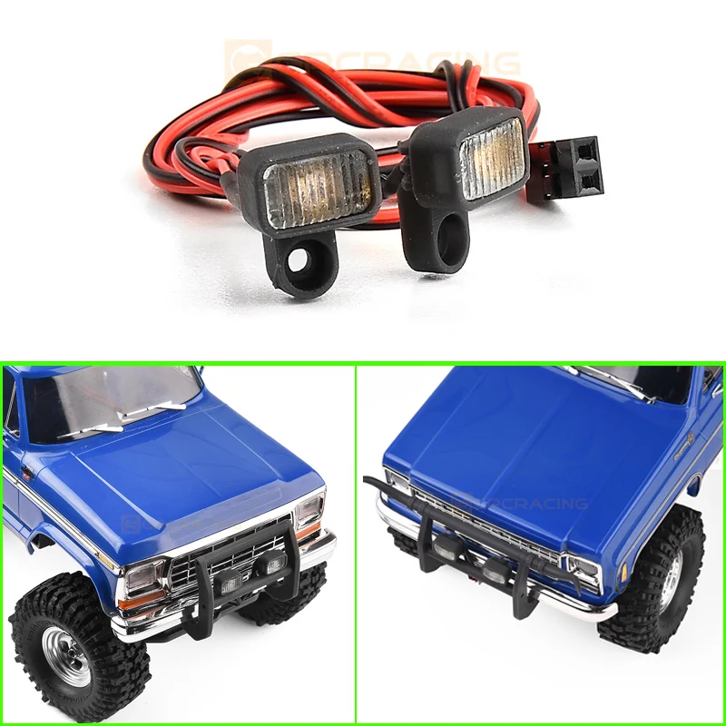 RC Model Front Bumper Square Spotlight for 1/18 RC Crawler TRX4-M Chevrolet K10 Defender Bronco Upgrade Parts