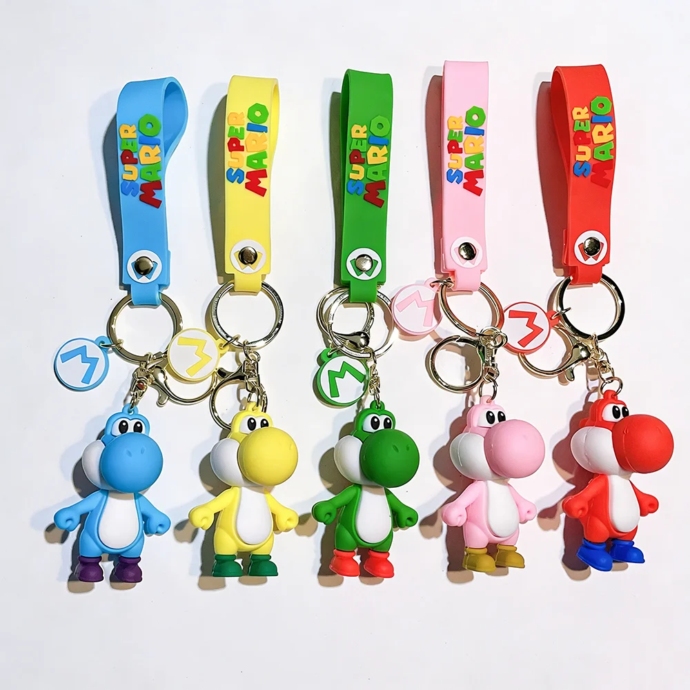 Porte-clés Super Mario Bros, figurine d'anime Toad Yoshi, décoration de voiture, pendentif pour sac à dos, accessoires pour enfants