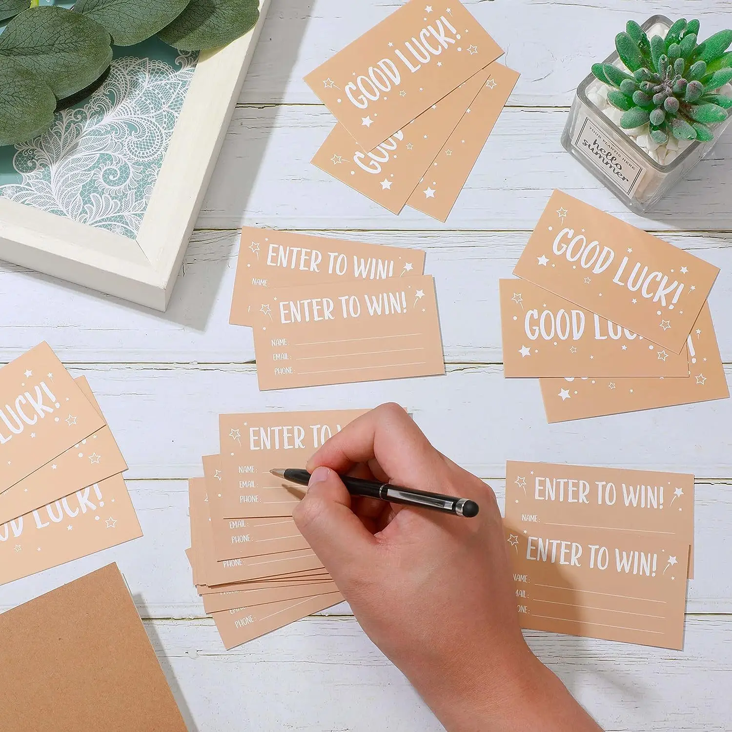 50 قطعة من بطاقة اسم تذاكر السحب على شكل دخول، رقم الهاتف والبريد الإلكتروني، بطاقة نموذج دخول تذاكر الرافل، بطاقات السحب، بطاقات ألعاب الجائزة