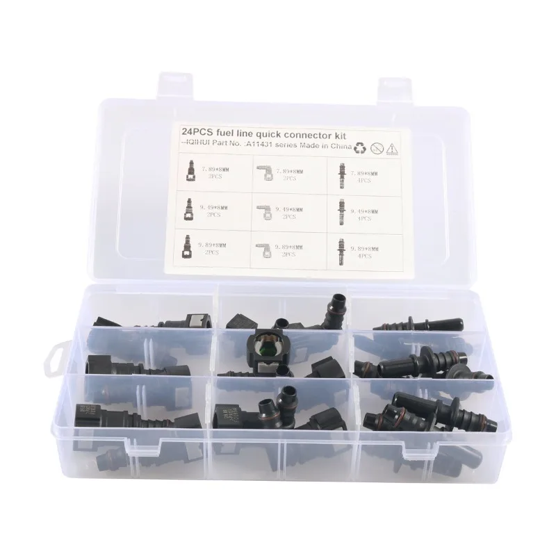 

24 Pcs Fuel Pipe Quick Connector Male and Female Set, Automobile Pipeline Quick Plug Oil Pump Quick Plug Connector Kit