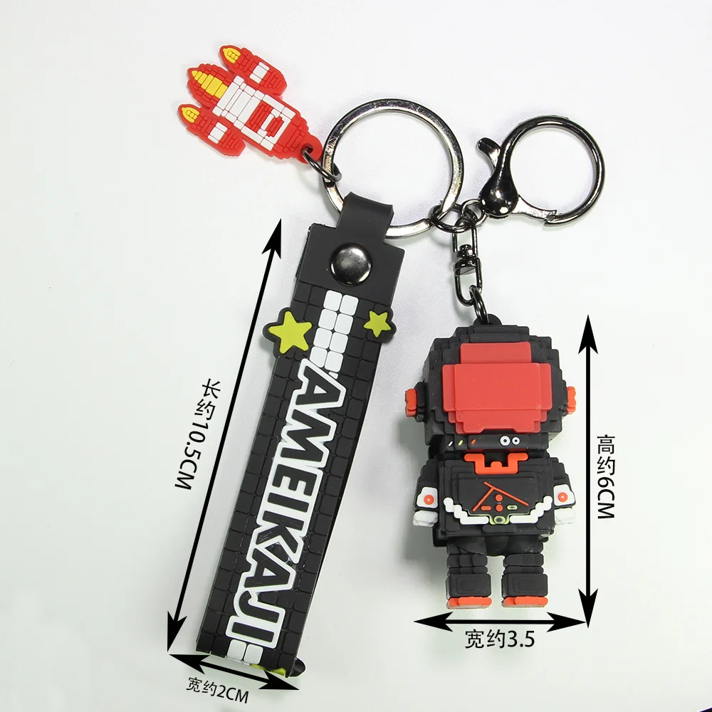 300pcs/lot Large block spaceman keychain doll small gifts wholesale jelly color astronaut key chain accessories