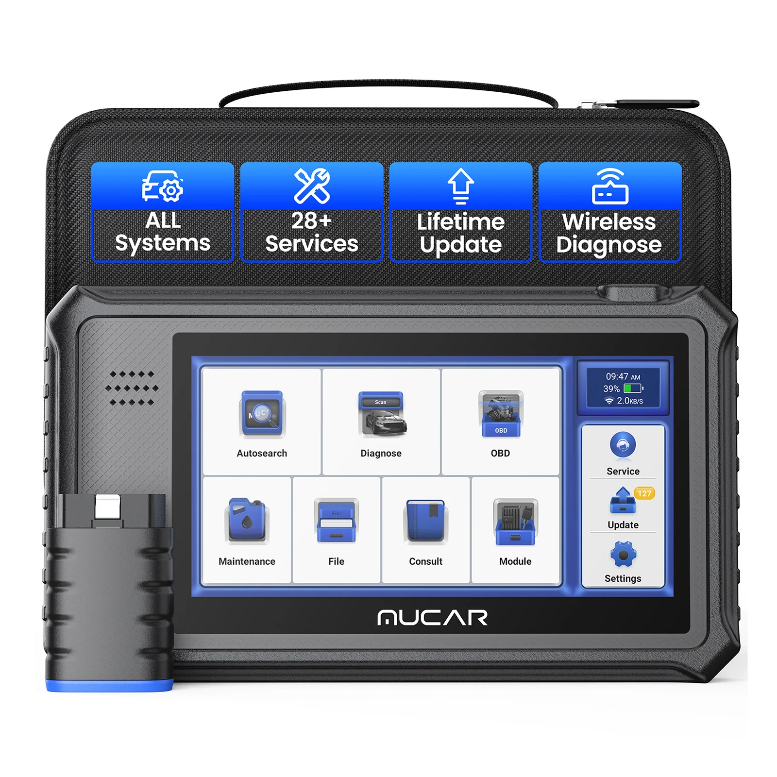 2024 MUCAR VO6 Car Diagnostic Tool OE Full System OBD2 Scanner 28 Resets Lifetime Free Update Bluetooth Scan Tool