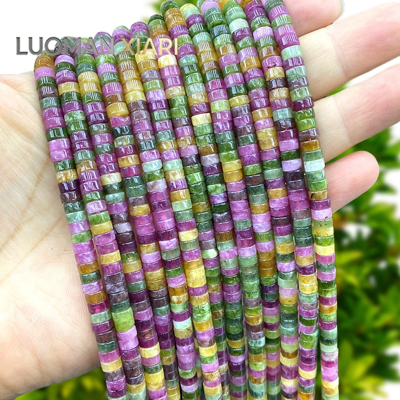 

Wholesale 550pcs 3x6MM Rondelle Natural Stone Tourmaline Chalcedony Spacer Beads for Jewelry Making DIY Bracelet Accessories