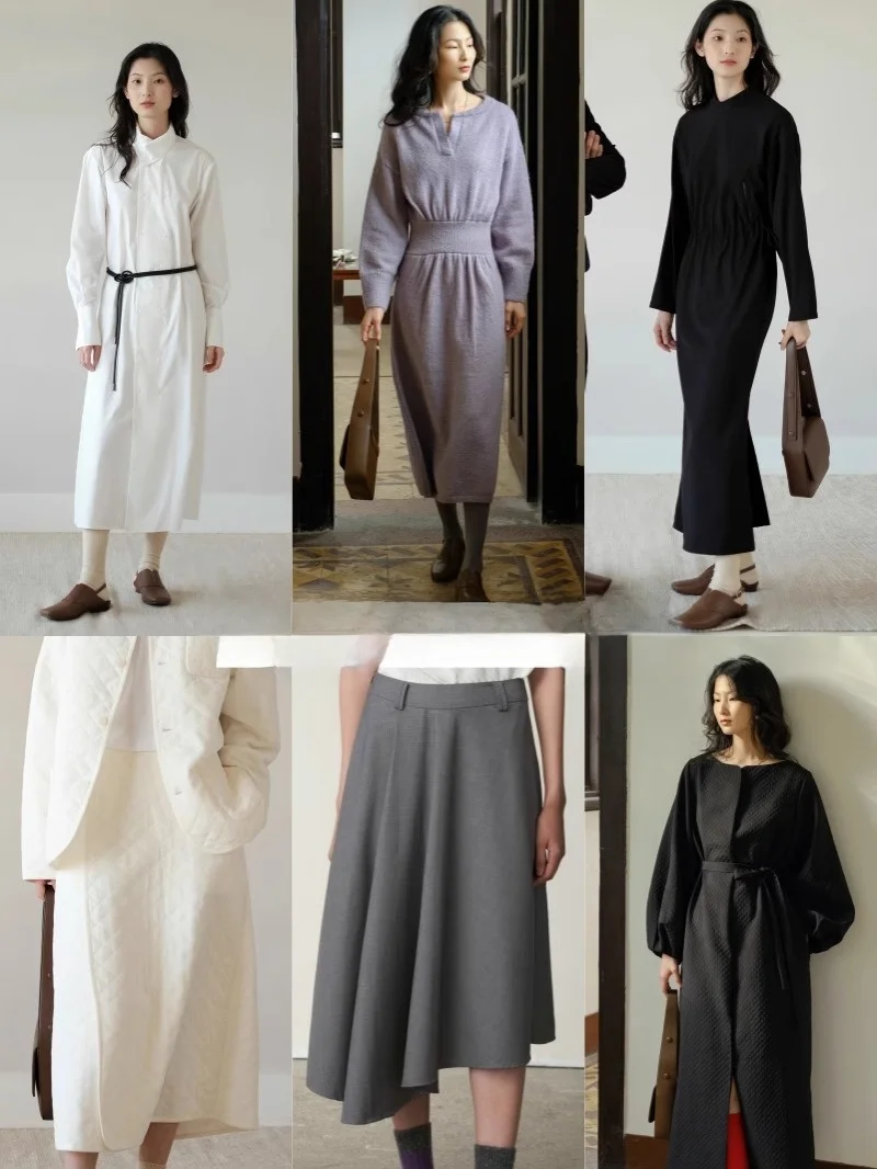 

Herz High Waist A-Line Dr Collection Special Discount Limited Quanti Pure Color Commute Sle Long Sve round Ne Dr