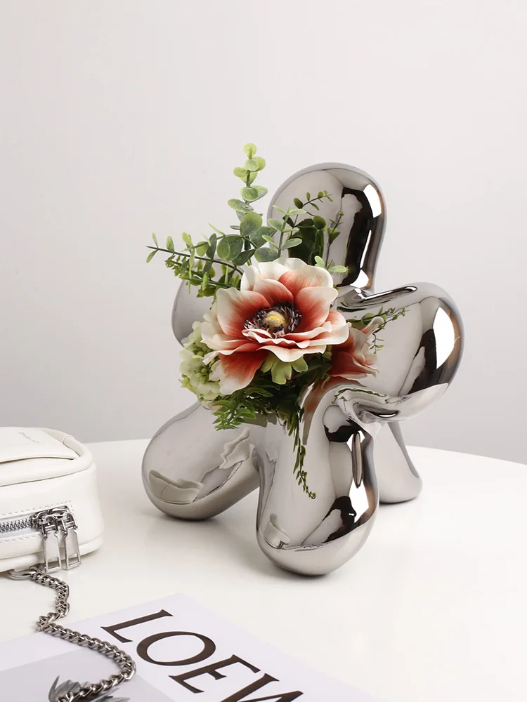 Creative Flower Ceramic Vase Home Flower Arrangement in Living Room and Dining Table Decoration