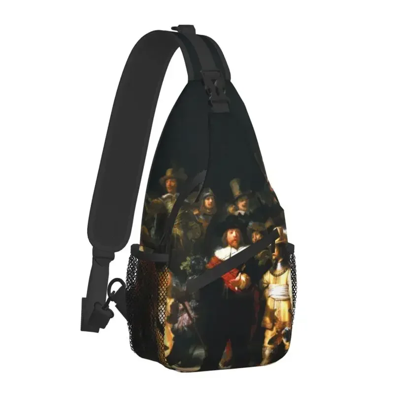 The Night Watch By Rembrandt Van Rijn Sling Crossbody Backpack Men Dutch Artist Shoulder Chest Bags for Traveling