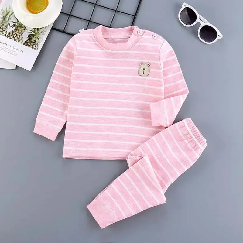 Cotton Children Sets Kids Clothes Boys Girls Children\'s Clothing Cartoon Autumn Winter Tops Pants Sleepwear Underwear Baby