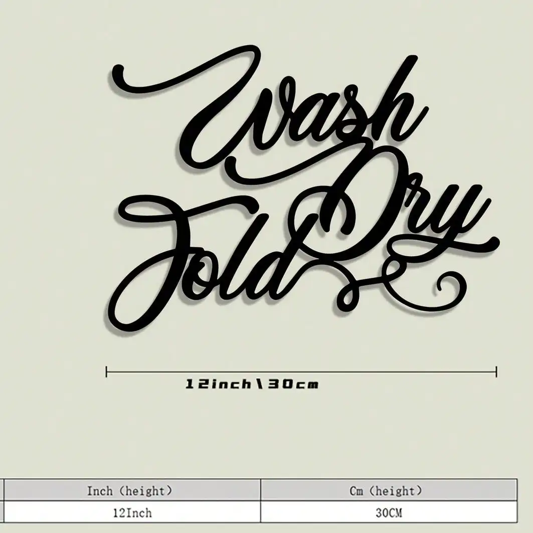 Metal Laundry Room Wall Art, Rustic Farmhouse Decor with Washer Dryer Theme, Easy to Install for Bedroom Living Room