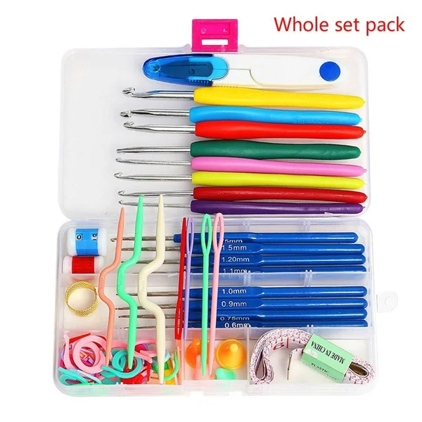 

57 in 1 Full Set DIY 16sizes Crochet Hooks Needles Stitches Knitting Craft Case Crochet agulha set Weaving Tools