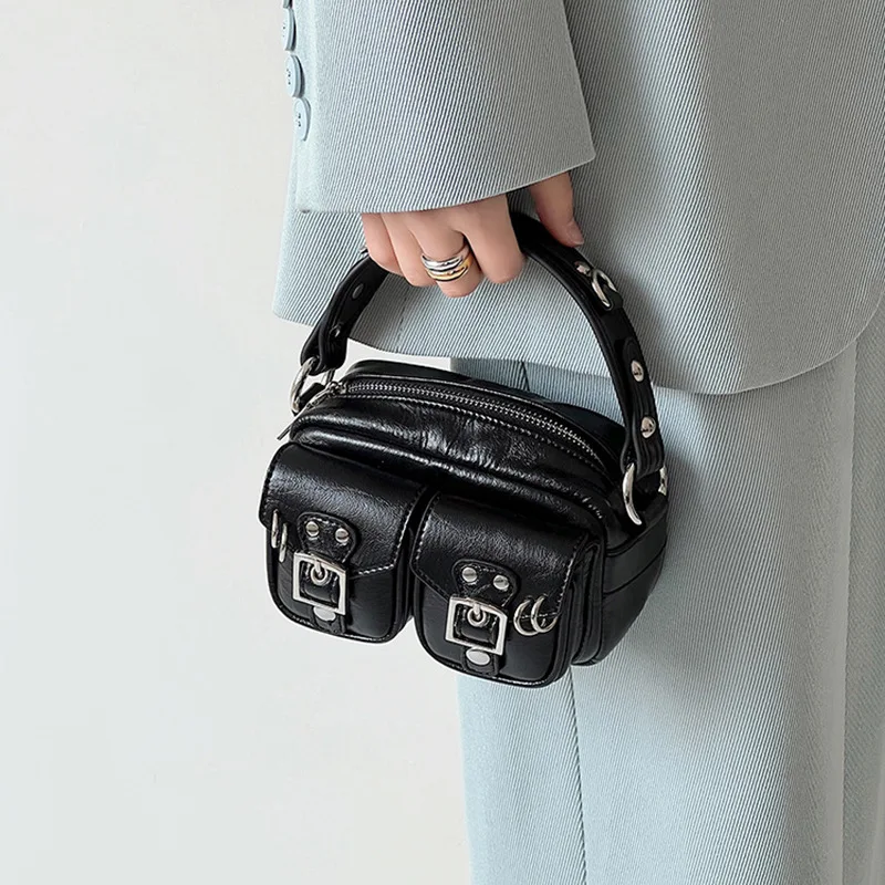 Damen-Umhängetasche im Vintage-Stil aus weichem Leder, kleine Kameratasche für den täglichen Gebrauch, modische Schulterhandtasche