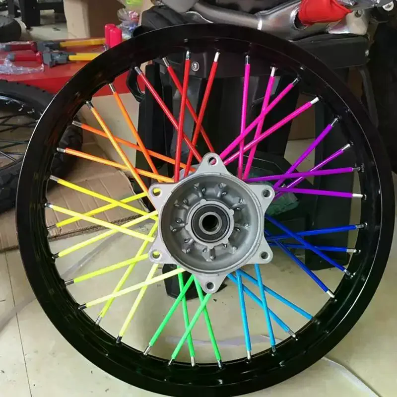 36/72pcs Bicycle Wheel Spoked Protector Wraps Wheel Rim Spoke Wrap Kit For Motorcycle Bike Color Rims Skin Trim Covers Pipe