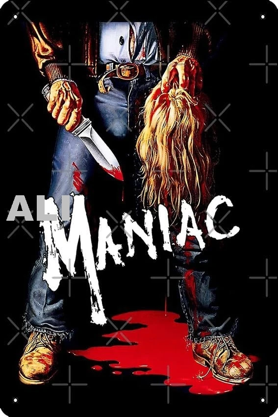 Maniac Art Print Metal Tin Sign Plaque Man Cave Wall 8x12 Inch Wall Art Decoration sign