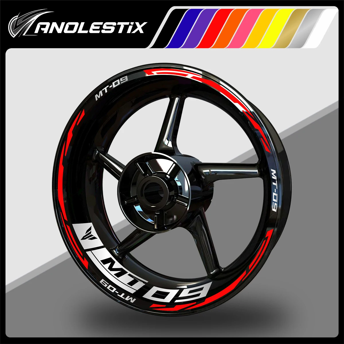 

For YAMAHA MT09 MT-09 Reflective Wheel Hub Sticker Decorative Rim Stripe Tape Decal