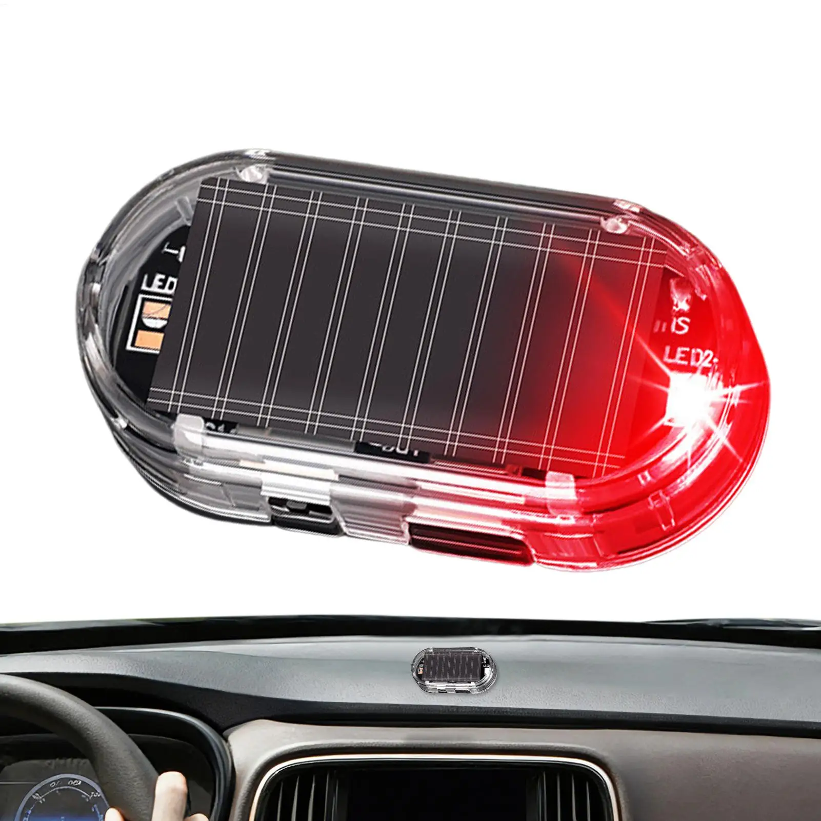 

Солнечная сигнальная лампа для автомобиля с функцией зарядки, предупреждающая о краже, мигающая LED-лампа для седанов, грузовиков, караванов, гаражей, ночного паркования