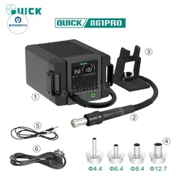 QUICK 861Pro stazione di rilavorazione originale BGA SMD stazione di rilavorazione controllo vocale intelligente raffreddamento di sospensione per la riparazione di Chip PCB