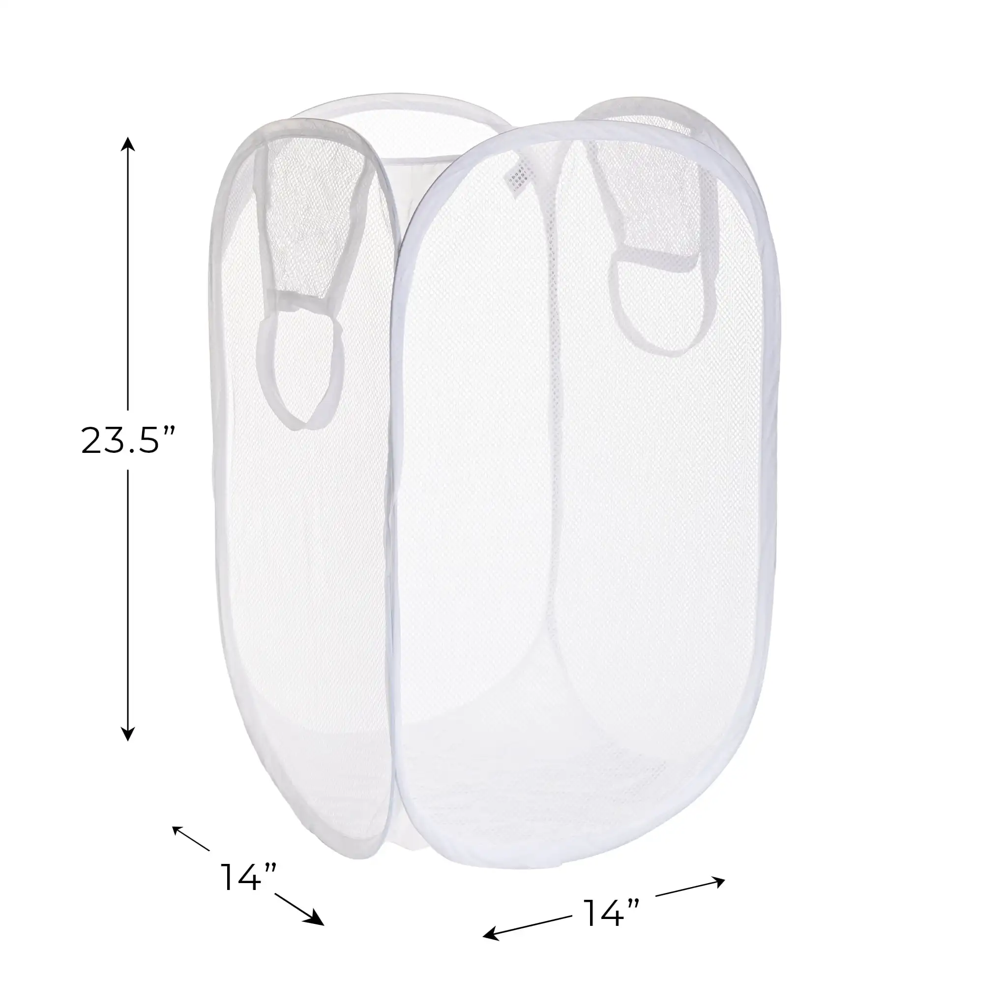 (5 pacotes) Cesto pop-up de malha, dobrável, comporta 2 cargas, branco