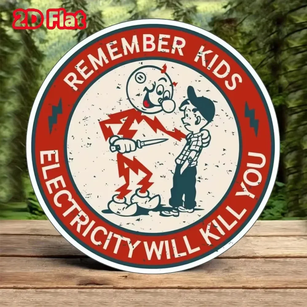 خمر تذكر الاطفال الكهرباء سوف يقتلك ملصقات كبيرة لزجاجات المياه الكرتون المنزل أنيمي لطيف طفل ديكور متعة الوفير الجدار
