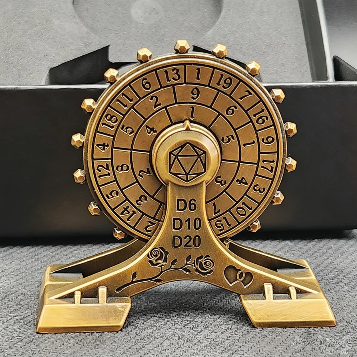 7-in-1 Metal D N D Dice Rotating Ferris Wheel Compass Dice, Dungeons & Dragons Mechanical Role-Playing Game Dice