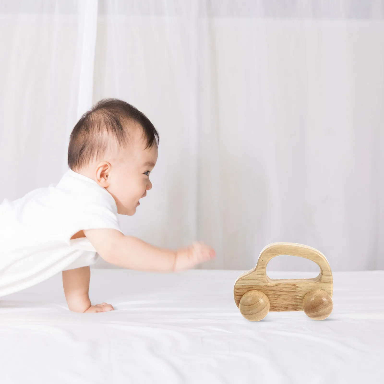 รถเข็นเด็กหัดเดิน 1 คัน ทำจากไม้ยางพาราคุณภาพสูง ขอบเรียบ 360 องศา ช่วยพัฒนาทักษะการจับสำหรับเด็กทารก