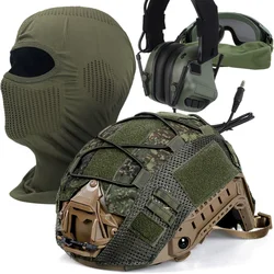 Airsoft Tactical Helmet Set, Multicam Camo Helmet Cover & Noise Canceling Headset, Goggles, Multi Pack, Balaclava