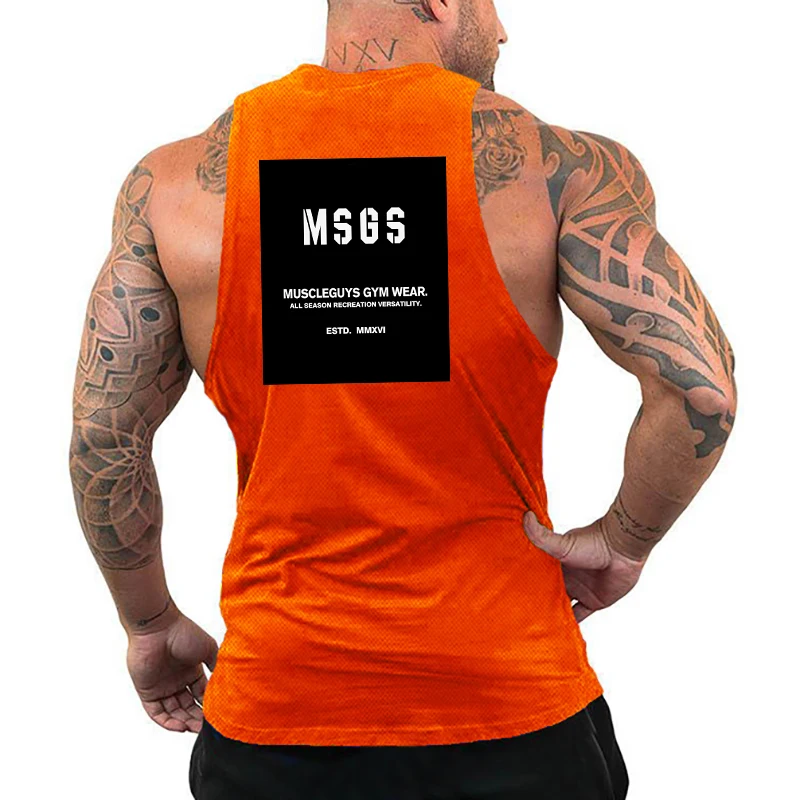 New Mens Sporting Casual Slim Singlets Mesh Fitness Vest Training Bodybuilding Gym Muscle Clothing Fashion Quick Dry Tank Top