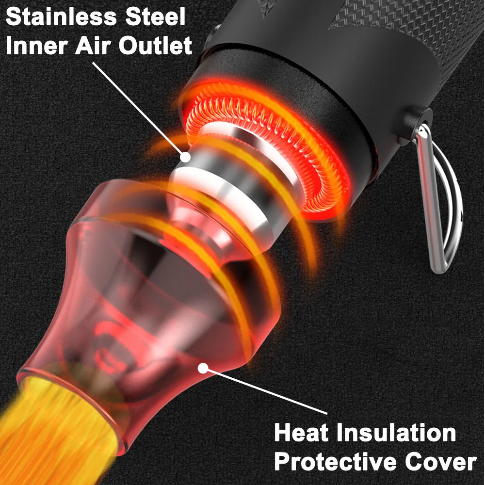 Pistola de calor de aire caliente de 300W, soplador eléctrico de potencia de temperatura, Mini Kit de herramientas para bricolaje, envoltura de