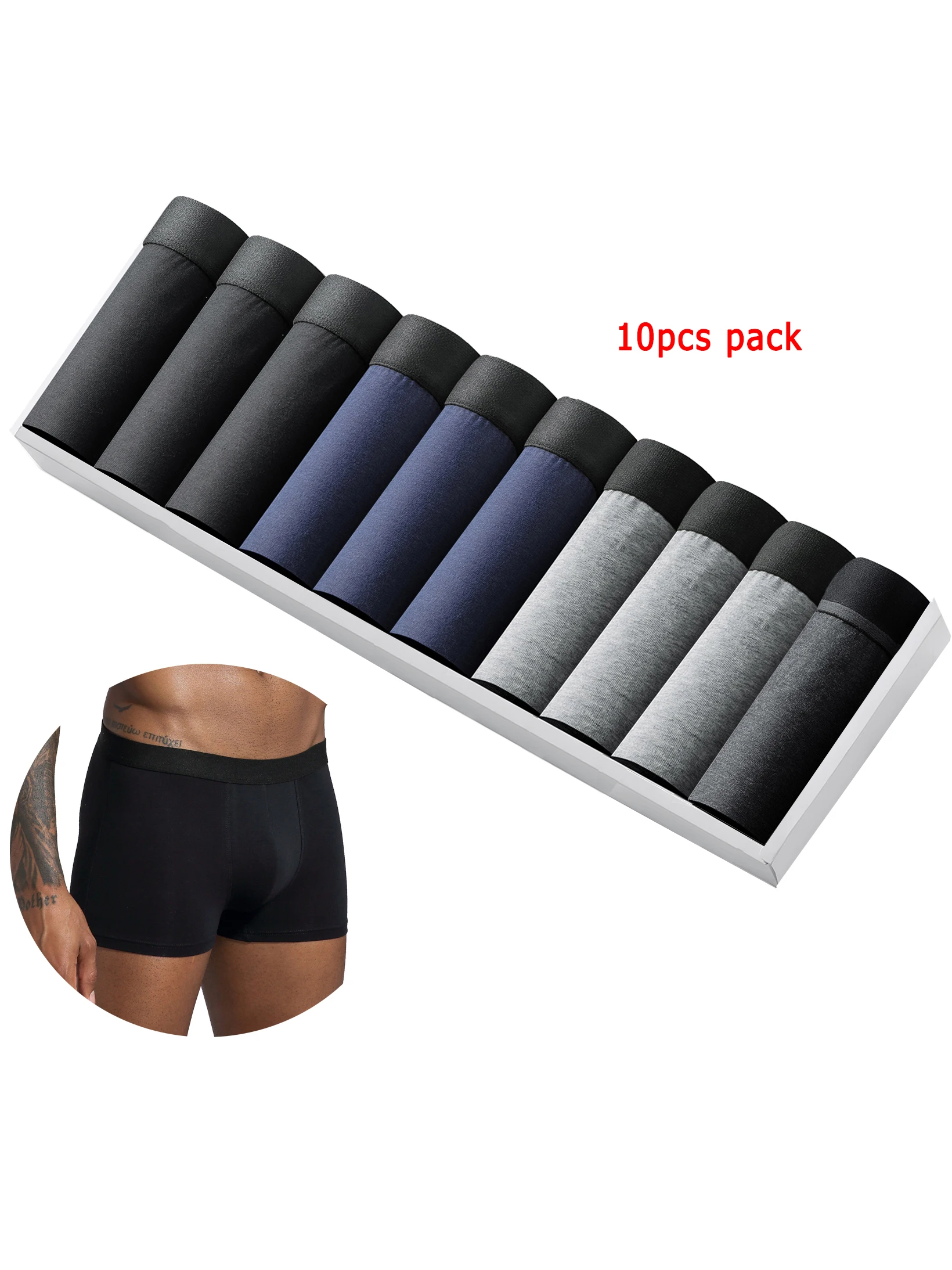 10pcs pack Boxer Shorts Men Underwear Cotton Breathable Panties Male Underpants for Men Sexy Homme Boxershorts Box Gay Slips