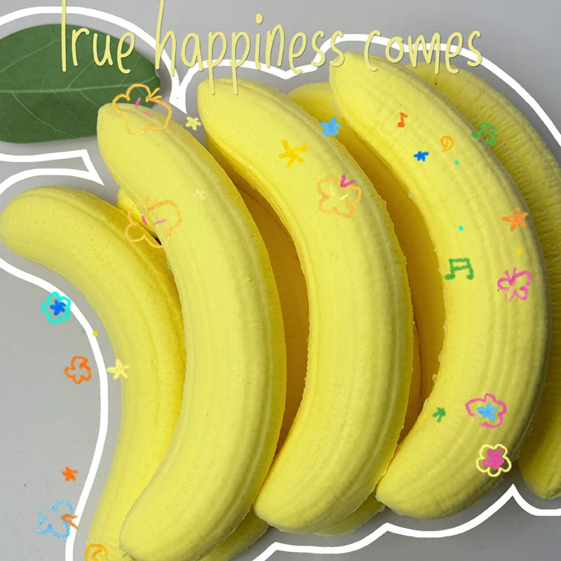Banana Flesh Squishy Toy Slow Rising Yellow Banana Slow Rebound Squeeze Toy Anti Stress Release Ball Hand Relax Toy Gift