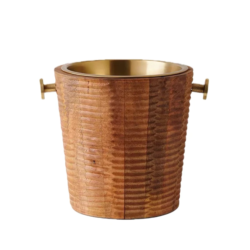 Mango wood wine bucket ice bucket, model room club jewelry ornament