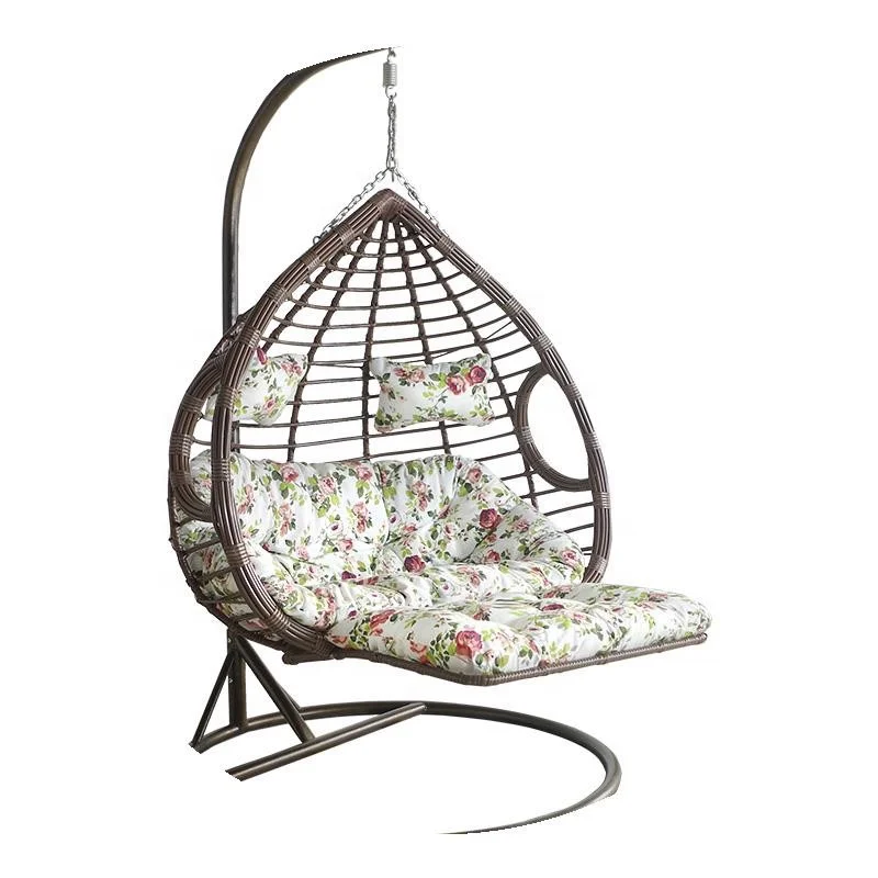2026 Outdoor Furniture Garden Set Rattan Hanging Plastic Resin Chair Hammock Double Egg Shaped Swing Chairpromote sales