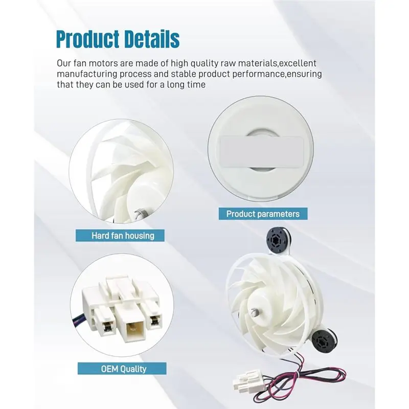 ZWF-30-3 Refrigerator Evaporator Fan Motor For Refrigerator Cooling Fan Motor Replacement Parts DC12V 2.5W-A46I