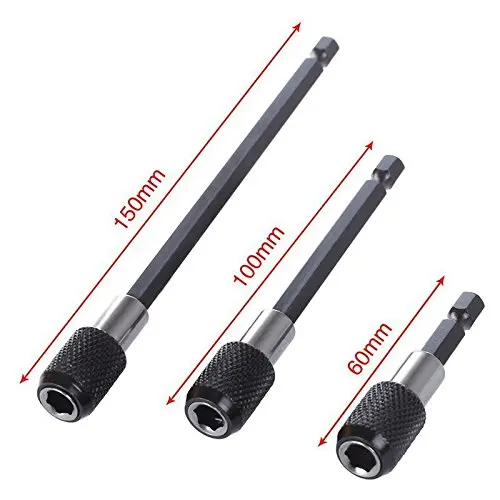 1/4" Hex Shank 105 Degree Right Angle Driver Drill Socket Adapter 3pcs Quick Release Magnetic Screwdriver Nut Drill Bit Holder