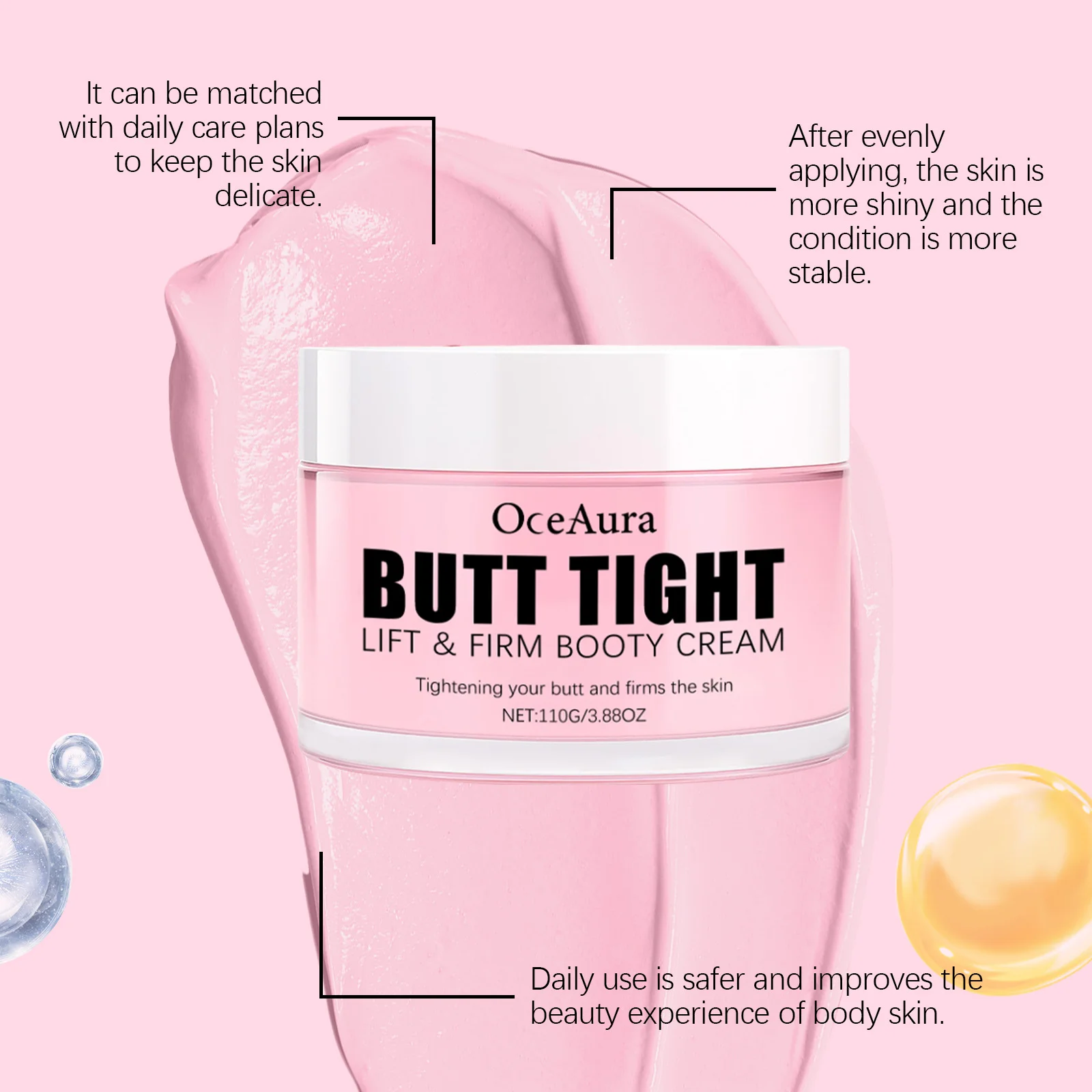 Butt Tightening Cream Butt Lift Up Firming Shaping Plump Prevent Sagging Hip Enhance Moisturizing Butt Enlargement Massage Cream