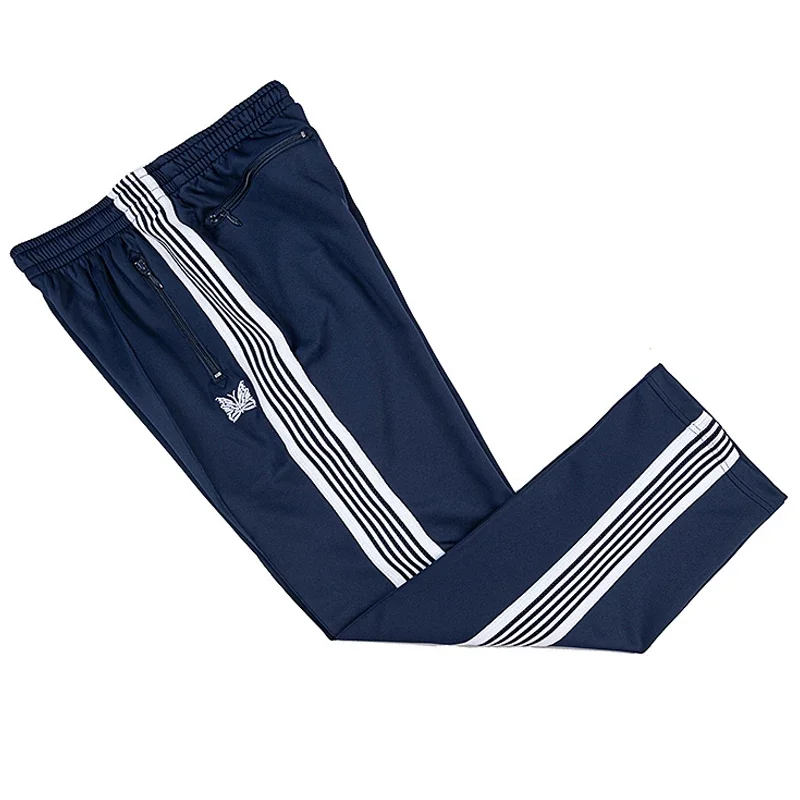 

Royal Blue Motion Casual Pants Men Woman Vintage Fashion Stripe Weaving Embroidery Straight Cylinder Trend Trousers