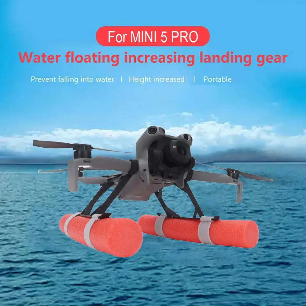 Kit de flotador de aterrizaje de agua para DJI Mini 5 Pro, patas de extensión de altura, equipo de flotación seguro para Lake River, reutilizable, fácil de usar