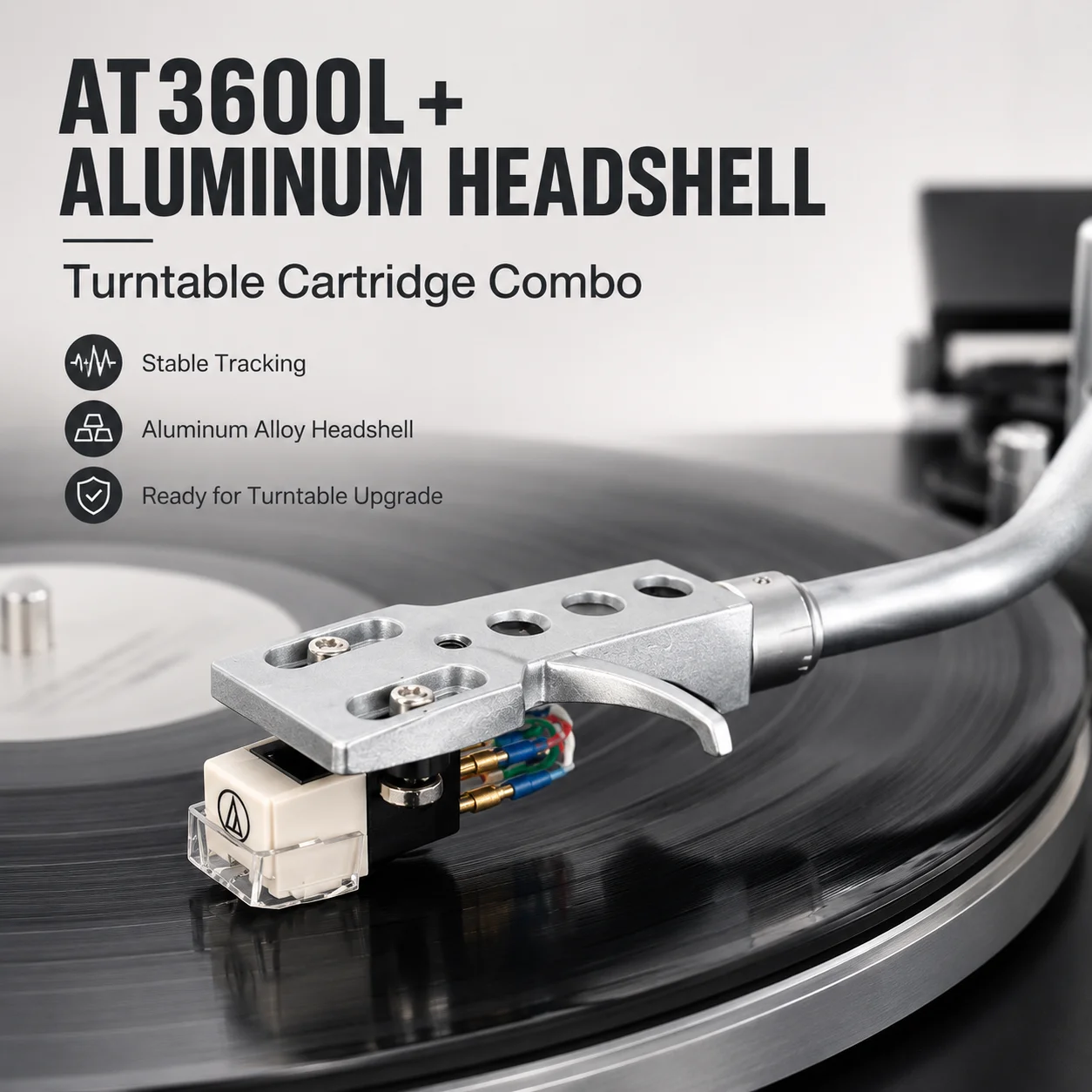 

AT-3600L Cartridge Aluminum Headshell Combo Turntable Stylus 1/2 Inch Mount Vinyl Record Player Upgrade