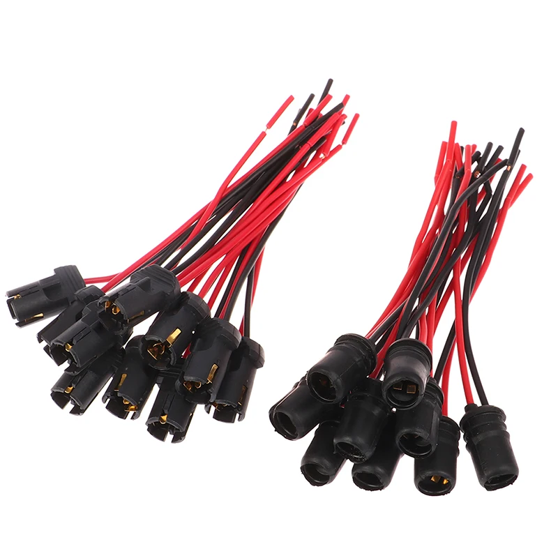 10pcs DC12V T10 W5W 194 168 Socket Marker Light Holder Connector Wire Bulb Harness Replacement Car Parts