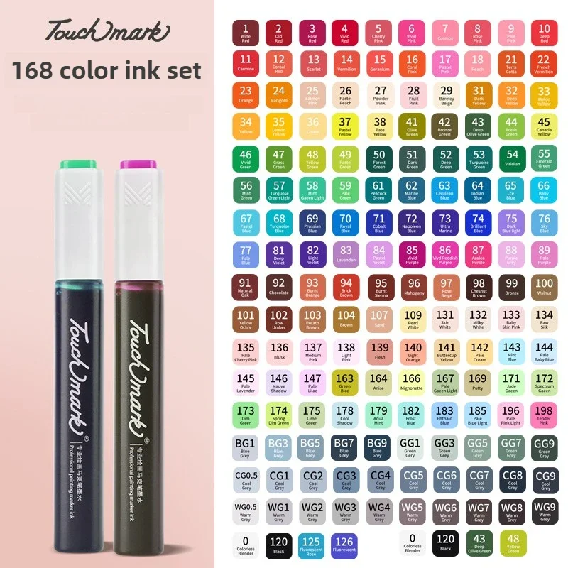 

1 PC 168 Color Marker Ink Refill Kit Universal Oil-Based Colored Ink Filling Solution for Markers Art School Supplies Stationery