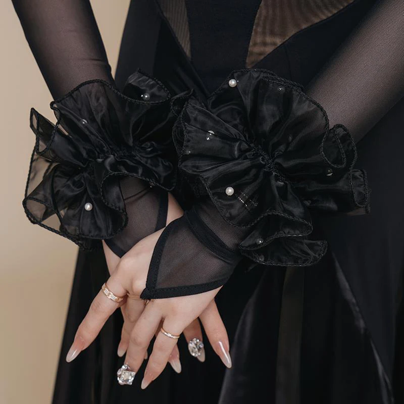 Elegante Hand Ärmel Band Modern Dance Zubehör Perlen Luftschlangen Arm Ornamente Walzer Ballsaal Tango Tanz Bühnenauftritt – Detail 4
