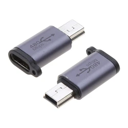 Type-C to Micro USB Mini USB Adapter Converter 18W Aluminum Alloy Connector 480Mbps for Digital Camera, GPS Receiver E65C