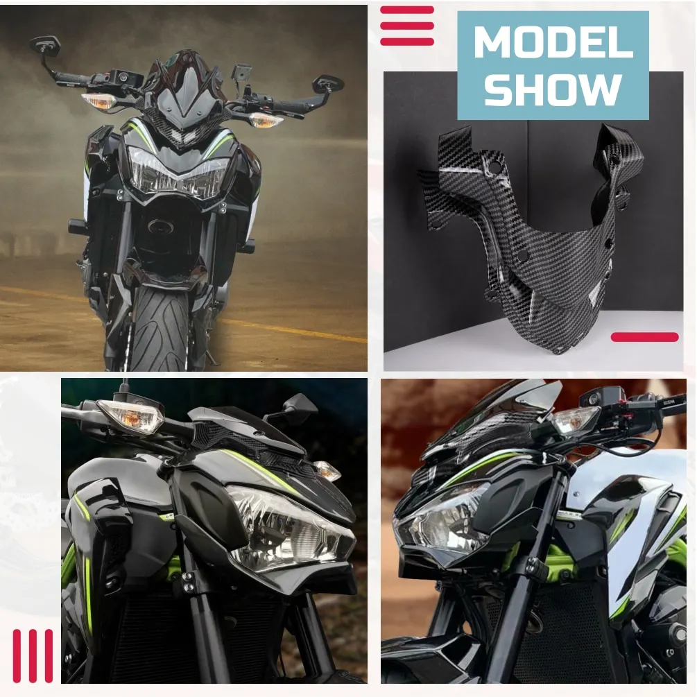 Beak Nose Cone Extension For Kawasaki Z900 2017 2018 2019Motorcycle Front Fairing Aerodynamic Headlight Headlamp Upper Top Cover