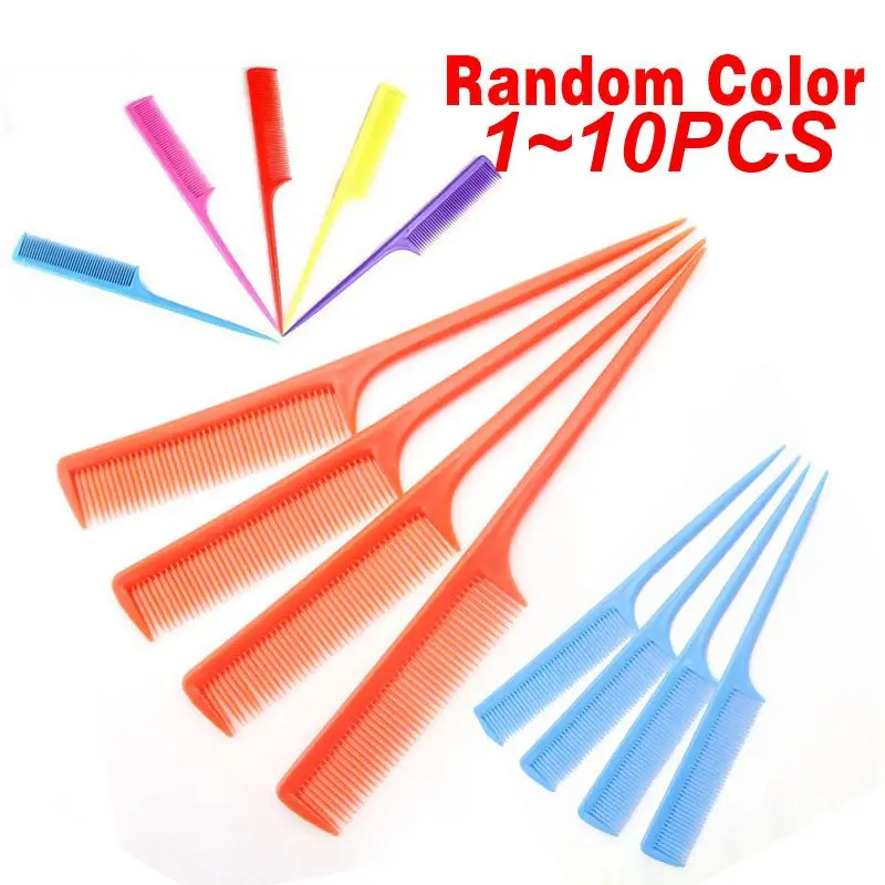 1~10PCS Plastic Peine Hair Comb Heat Resistance Fine-tooth Cosmetic Tail Comb Make up Tool for Woman Random Color