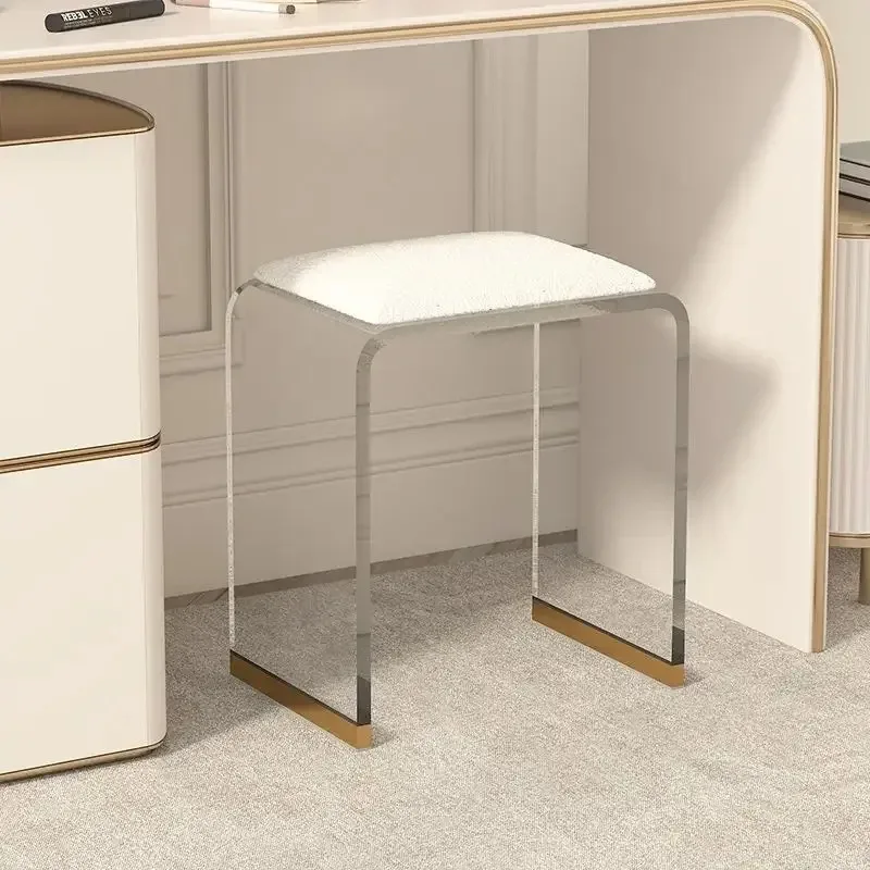 

Dressing Stool Light Luxury High-end Makeup Chair Bedroom Internet Celebrity Acrylic Transparent Chair Children's Stool Door