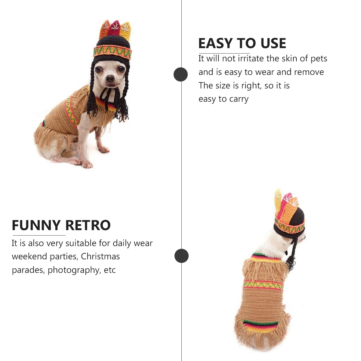 

Hat Indian Small Animal Pet Hats Cotton Thread Dog Costume
