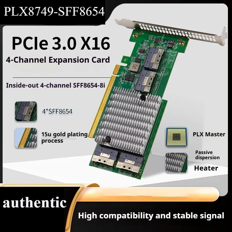 

Карта расширения PCIe PLX8749, бесплатная основная плата, разделенный встроенный совместимый модуль, видеокарта M.2NvmeSSDU.2, расширение
