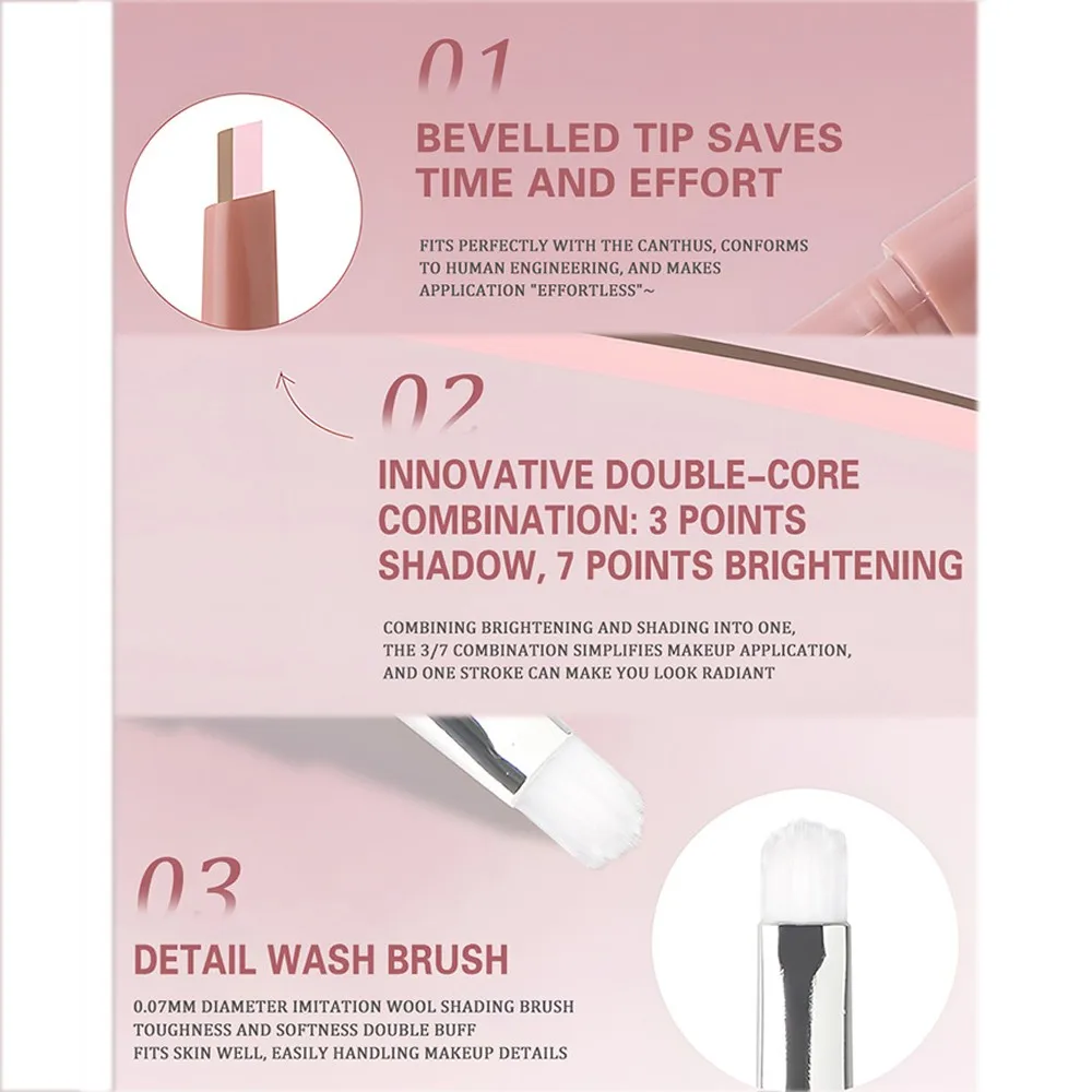 Matita lucida Impermeabile naturale bicolore sdraiato baco da seta al momento Evidenzia ombretto Matita contorno trucco occhi